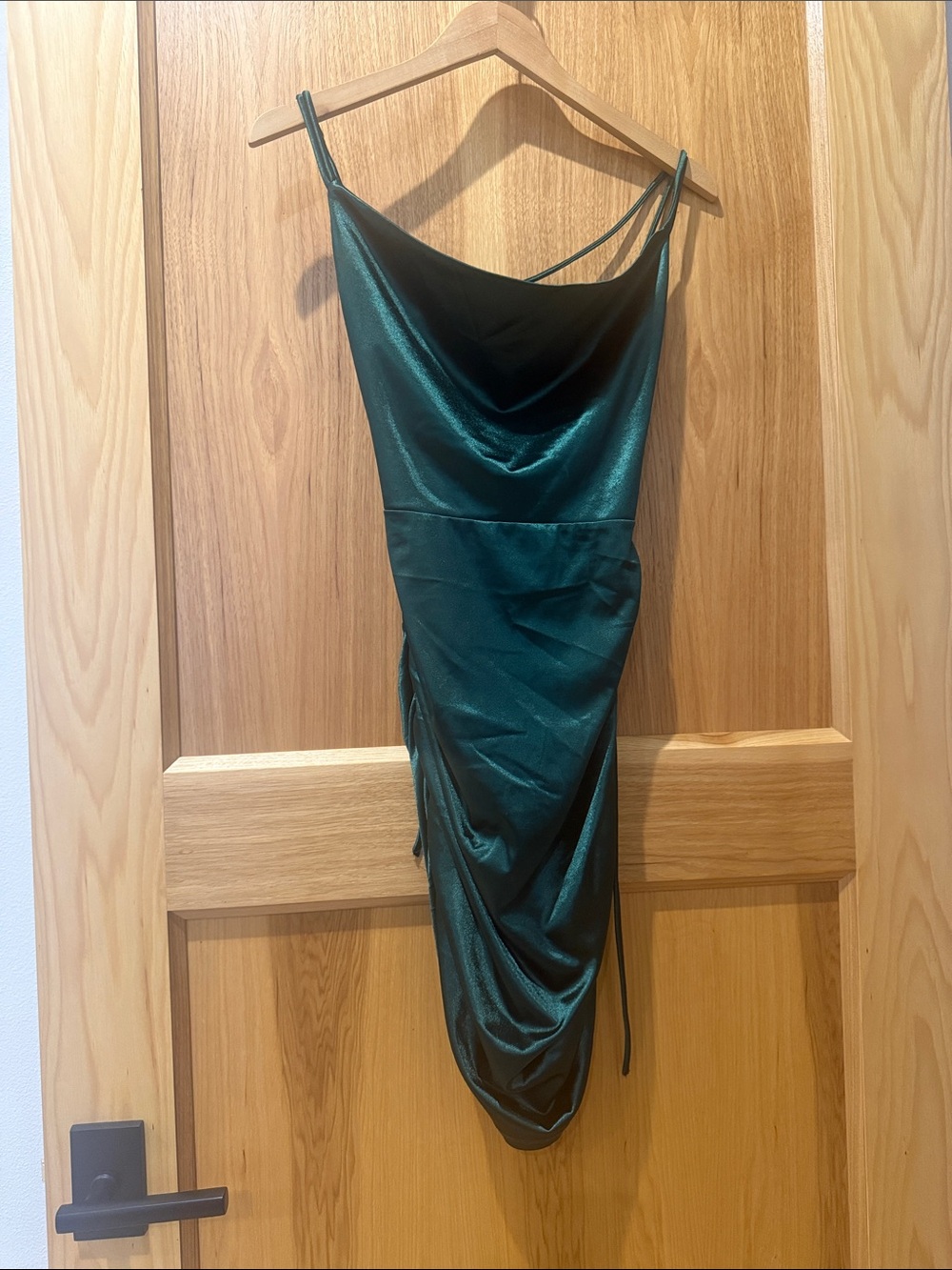Windsor Emerald Green Satin Cowl Midi Dress
